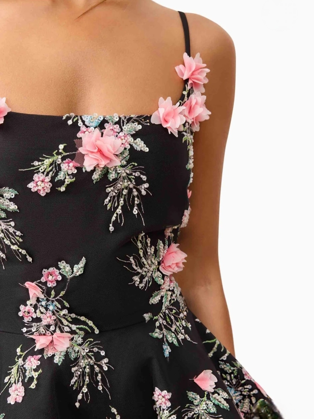 NWT Gaia Floral Mini Dress in Black SZ M - Picture 6 of 12